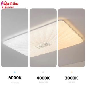 Alternative view of Đèn Ốp Trần Chữ Nhật 93cm x 60cm Trang Trí Phòng Khách Phòng Ngủ Led 3 Màu OP1261 Ngọc Thắng