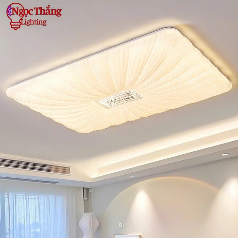 Đèn Ốp Trần Chữ Nhật 93cm x 60cm Trang Trí Phòng Khách Phòng Ngủ Led 3 Màu OP1261 Ngọc Thắng