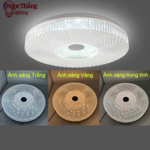 Alternative view of Đèn Ốp Trần Tròn 50cm Trang Trí Phòng Khách Phòng Ngủ Led 3 Màu OP1265 Ngọc Thắng