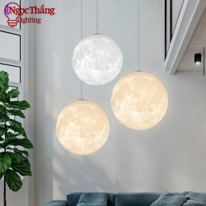 Đèn thả mặt trăng 15cm 20cm 25cm 30cm trang trí phòng ngủ bàn ăn Led 3 màu 12W 220V THD20 Ngọc Thắng - Ảnh 9