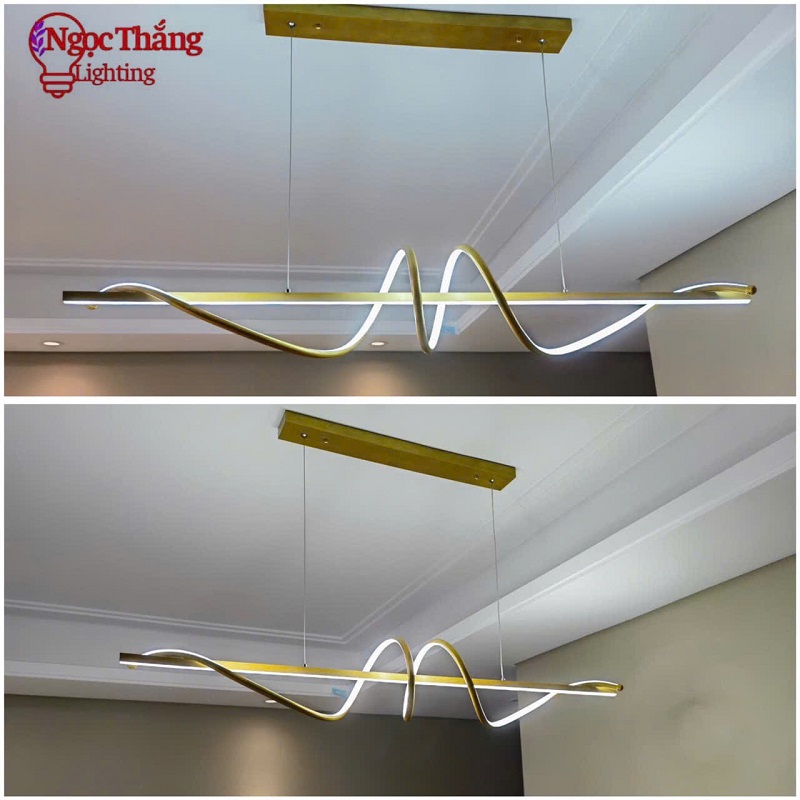Đèn Thả Trần Ngang 120cm Trang Trí Phòng Khách Bàn Ăn Led 3 Chế Độ Màu TTK136 Ngọc Thắng Kèm Remote - Ảnh 2
