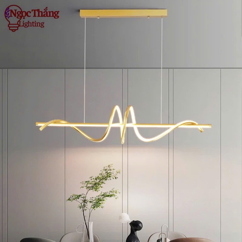 Đèn Thả Trần Ngang 120cm Trang Trí Phòng Khách Bàn Ăn Led 3 Chế Độ Màu TTK136 Ngọc Thắng Kèm Remote