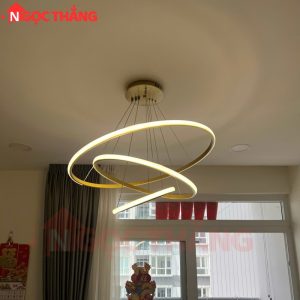 Đèn thả 3 vòng Led 30-50-70 trang trí phòng khách bàn ăn Led 3 chế độ màu THD7087 Vàng Ngọc Thắng