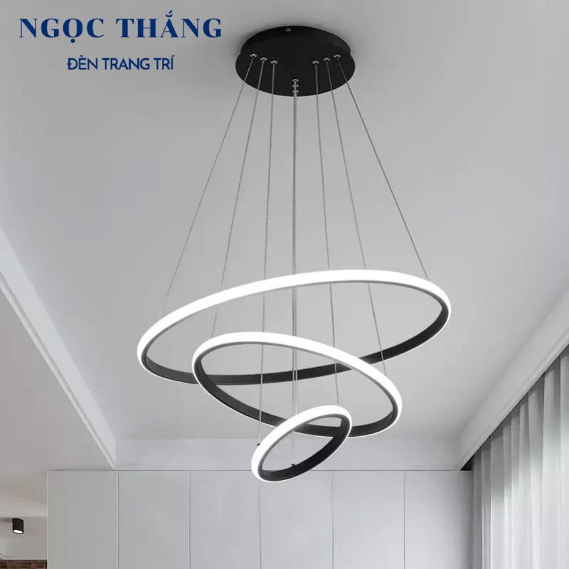 Đèn thả 3 vòng Led 30-50-70 trang trí phòng khách bàn ăn Led 3 chế độ màu TH862 Ngọc Thắng - Ảnh 5