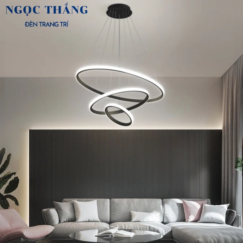 Đèn thả 3 vòng Led 30-50-70 trang trí phòng khách bàn ăn Led 3 chế độ màu TH862 Ngọc Thắng - Ảnh 4