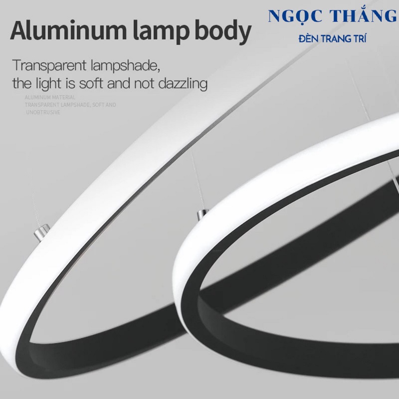 Đèn thả 3 vòng Led 30-50-70 trang trí phòng khách bàn ăn Led 3 chế độ màu TH862 Ngọc Thắng - Ảnh 8