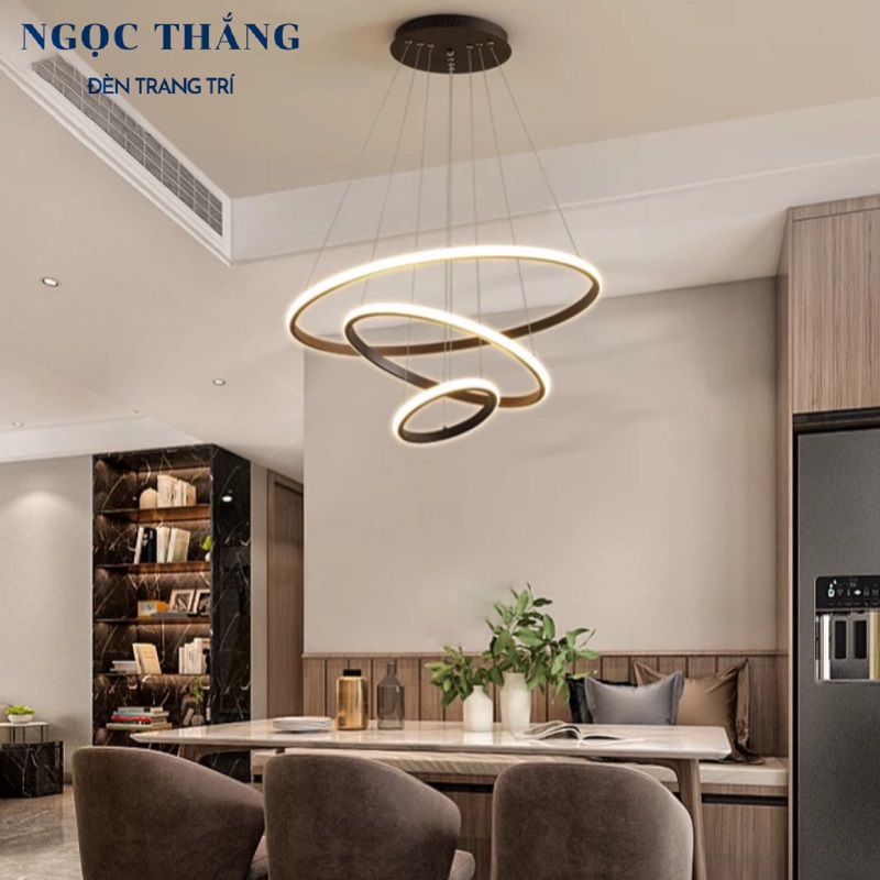 Đèn thả 3 vòng Led 30-50-70 trang trí phòng khách bàn ăn Led 3 chế độ màu TH862 Ngọc Thắng - Ảnh 6