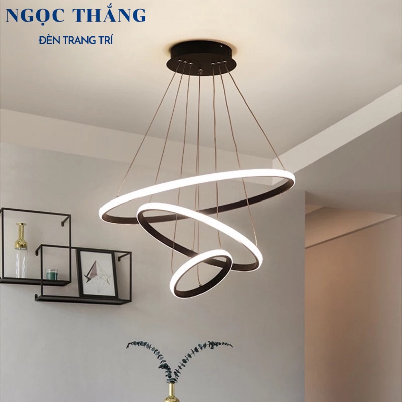 Đèn thả 3 vòng Led 30-50-70 trang trí phòng khách bàn ăn Led 3 chế độ màu TH862 Ngọc Thắng - Ảnh 3