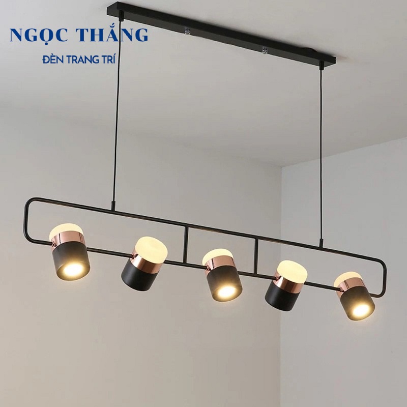 Đèn thả 5 bóng trang trí bàn ăn phòng khách Bảo Hành 24 tháng THD63N5 Ngọc Thắng Kèm Remote