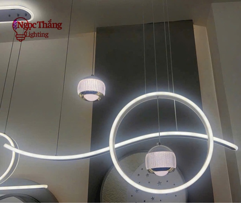 Đèn thả trần bàn ăn Ngang 100cm trang trí phòng khách Led 3 chế độ màu T8192 Ngọc Thắng - Ảnh 2