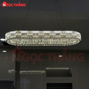 Đèn thả trần bàn ăn Ngang 90cm Rộng 30cm pha lê trang trí phòng khách 3 màu TH8808 220V Ngọc Thắng - Ảnh 4