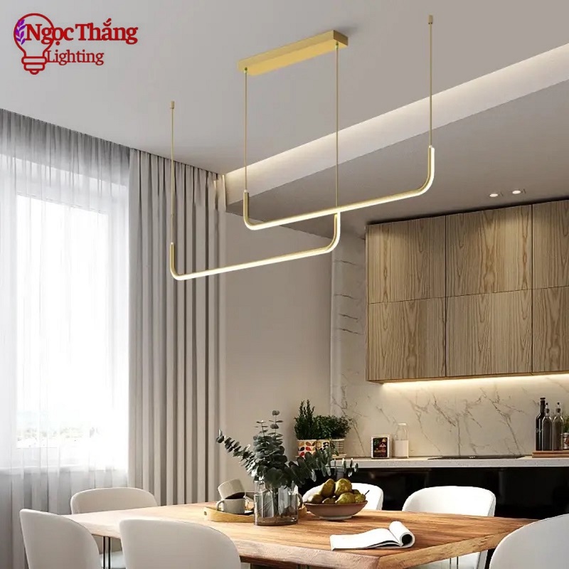 Đèn thả trần bàn ăn 2 CÁCH TREO trang trí phòng khách Led 3 màu 42W 220V THD144 Ngọc Thắng - Ảnh 9