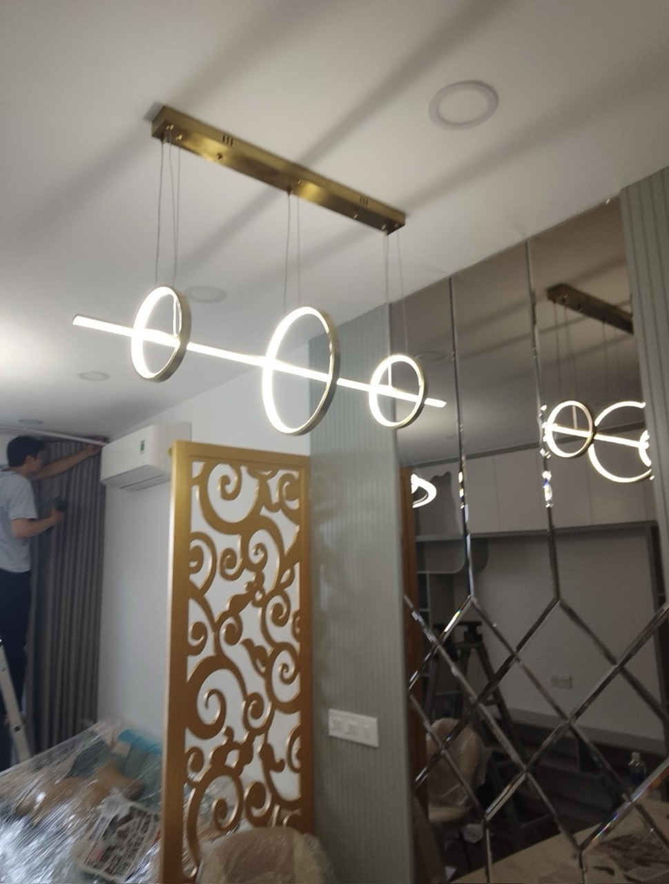 Đèn thả bàn ăn Ngang 100cm trang trí phòng khách Bảo hành 24 tháng Led 3 chế độ màu TTK119 Ngọc Thắng - Ảnh 4