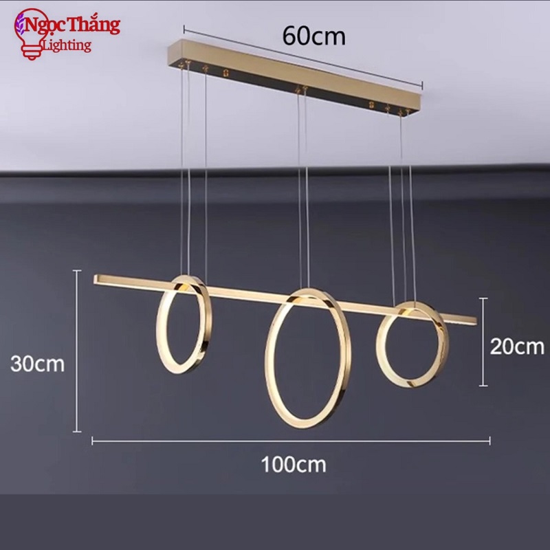 Đèn thả bàn ăn Ngang 100cm trang trí phòng khách Bảo hành 24 tháng Led 3 chế độ màu TTK119 Ngọc Thắng - Ảnh 9