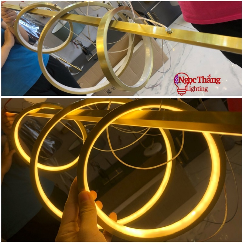 Đèn thả bàn ăn Ngang 100cm trang trí phòng khách Bảo hành 24 tháng Led 3 chế độ màu TTK119 Ngọc Thắng - Ảnh 5