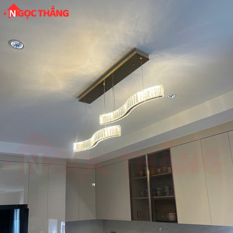 Đèn thả trần pha lê cao cấp trang trí phòng khách bàn ăn Led 3 màu THD7047N2 220V Ngọc Thắng - Ảnh 6