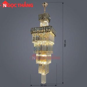 Alternative view of Đèn thả trần pha lê K9 180cm trang phí phòng khách nhà hàng khách sạn trong nhà 168W 220V TPL0826 Tân Phát