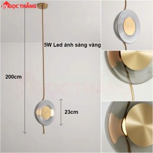 Alternative view of Đèn thả trần thủy tinh màu khói trang trí phòng ngủ bàn ăn quầy bar 5W 220V TTK91 Ngọc Thắng