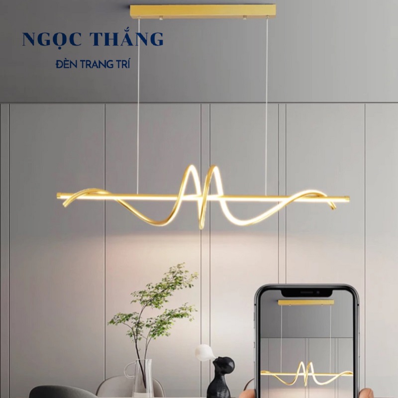 Đèn Thả Trần Ngang 100cm Trang Trí Phòng Khách Bàn Ăn Led 3 Chế Độ Màu T056C Ngọc Thắng Kèm Remote - Ảnh 4