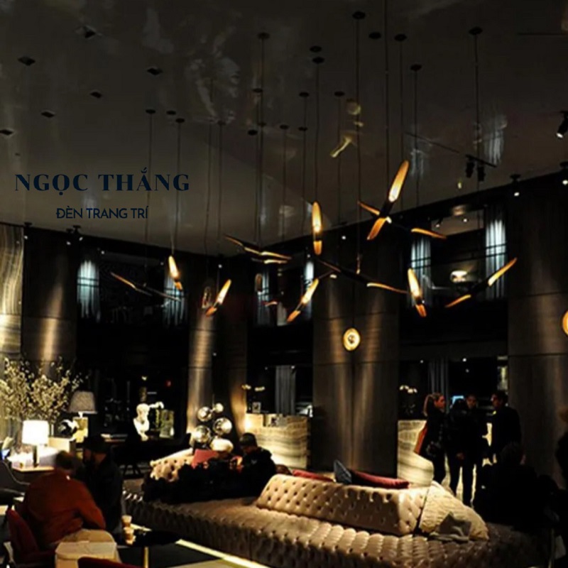 Đèn Thả Trần Trang Trí Phòng Khách Bàn Ăn Quán Cafe Led Vàng 8W 220V TCF24 Ngọc Thắng Kèm 2 bóng G45 - Ảnh 11