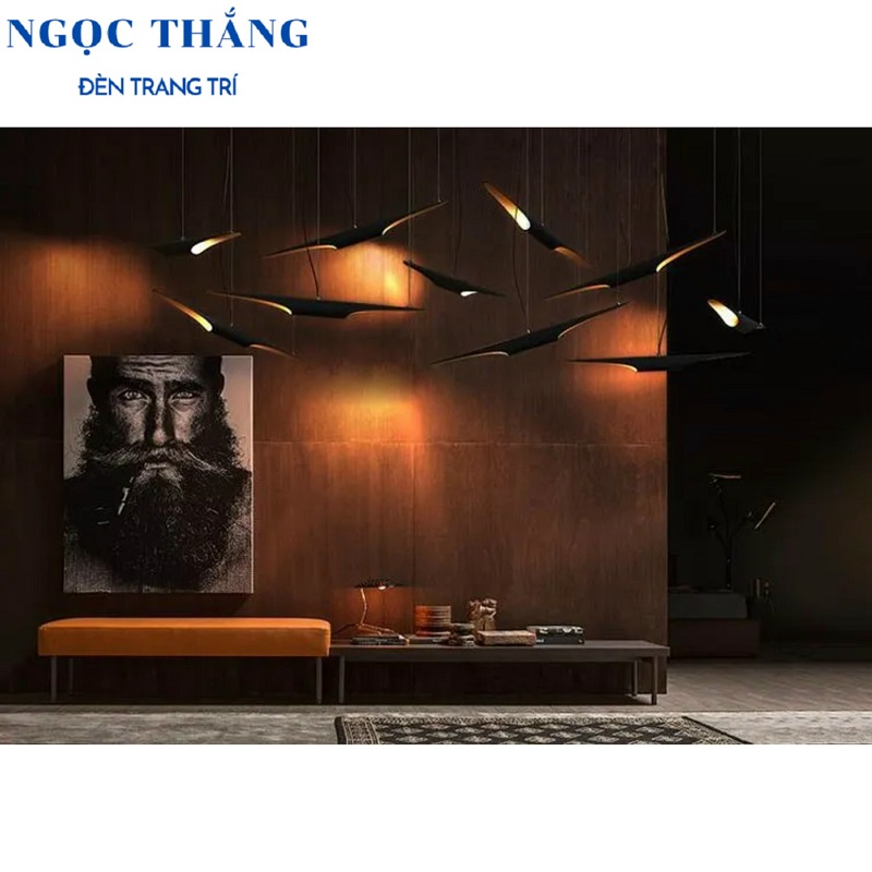 Đèn Thả Trần Trang Trí Phòng Khách Bàn Ăn Quán Cafe Led Vàng 8W 220V TCF24 Ngọc Thắng Kèm 2 bóng G45 - Ảnh 10