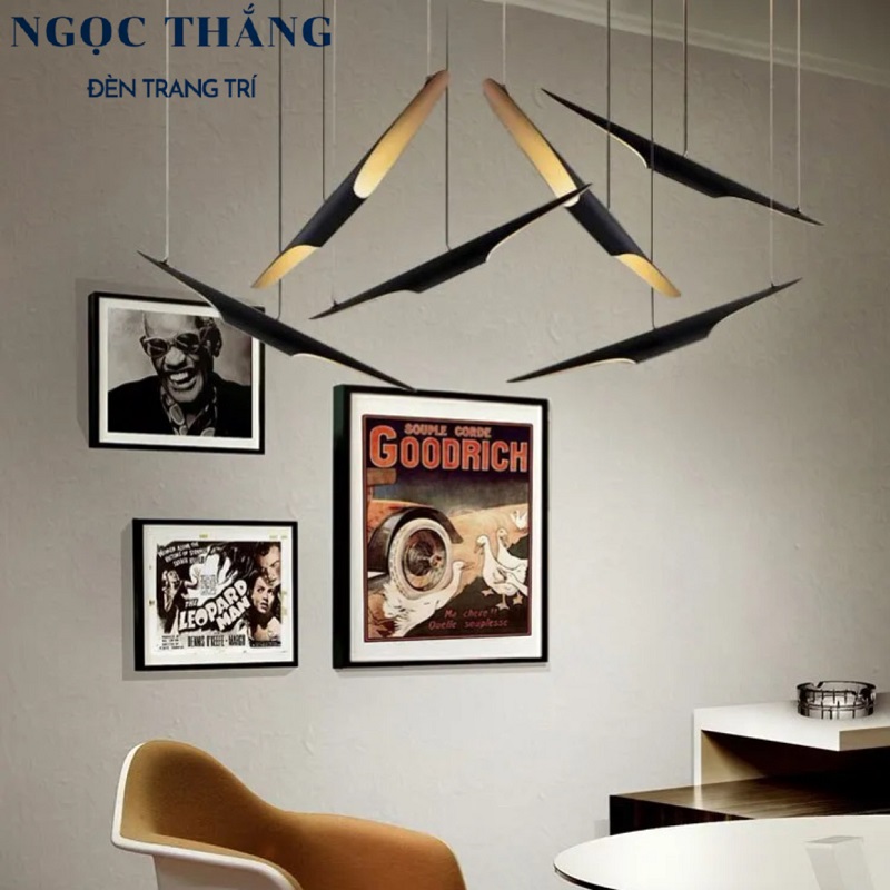 Đèn Thả Trần Trang Trí Phòng Khách Bàn Ăn Quán Cafe Led Vàng 8W 220V TCF24 Ngọc Thắng Kèm 2 bóng G45 - Ảnh 9