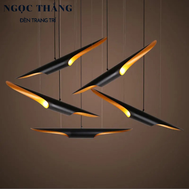 Đèn Thả Trần Trang Trí Phòng Khách Bàn Ăn Quán Cafe Led Vàng 8W 220V TCF24 Ngọc Thắng Kèm 2 bóng G45