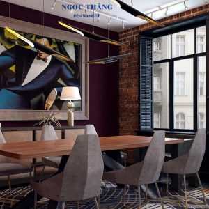 Alternative view of Đèn Thả Trần Trang Trí Phòng Khách Bàn Ăn Quán Cafe Led Vàng 8W 220V TCF24 Ngọc Thắng Kèm 2 bóng G45