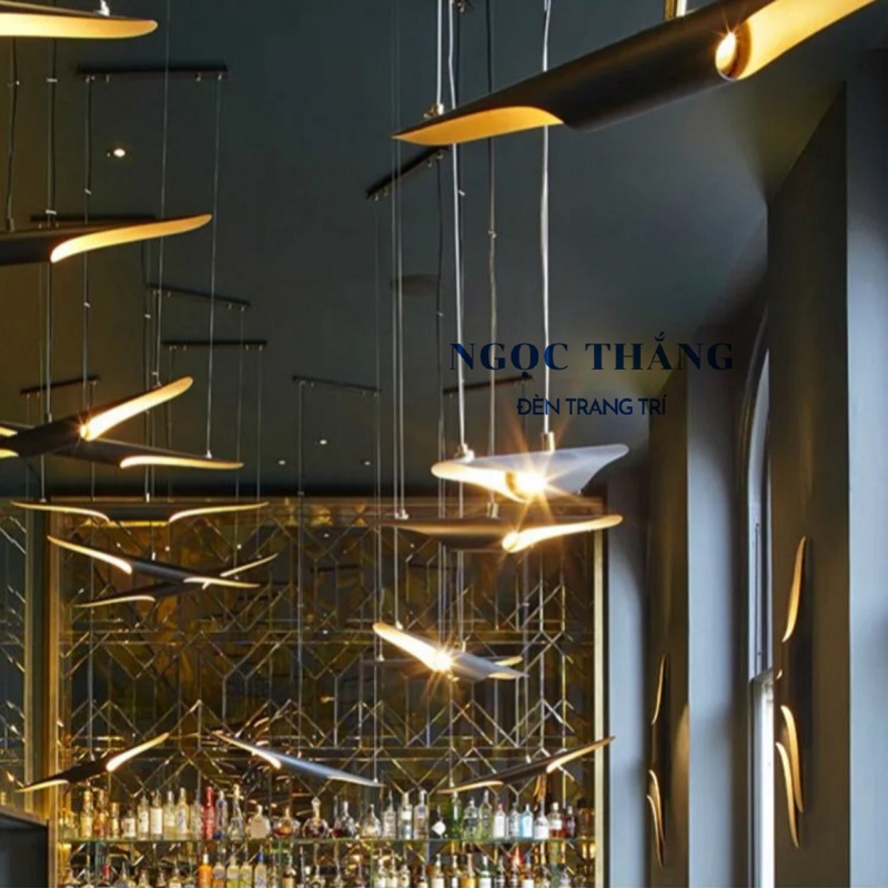 Đèn Thả Trần Trang Trí Phòng Khách Bàn Ăn Quán Cafe Led Vàng 8W 220V TCF24 Ngọc Thắng Kèm 2 bóng G45 - Ảnh 13
