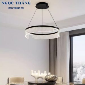 Đèn thả vòng Led 60Cm trang trí phòng khách bàn ăn Led 3 chế độ màu TH8299 76W Ngọc Thắng - Ảnh 4
