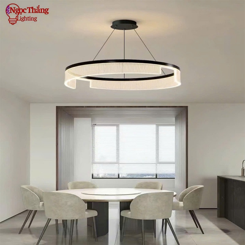 Đèn thả vòng Led 60Cm trang trí phòng khách bàn ăn Led 3 chế độ màu TH8299 76W Ngọc Thắng