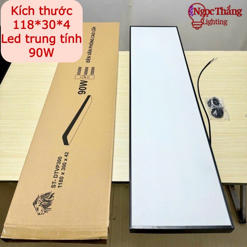 Đèn thả văn phòng 118cm x 30cm 90W BH 24 tháng ánh sáng trắng và trung tính MS390 Ngọc Thắng - Ảnh 2