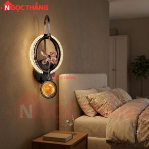 Đèn treo tường Hình Tròn trang trí phòng khách phòng ngủ Led 3 màu 8W 220V VB129 Ngọc Thắng - Ảnh 3