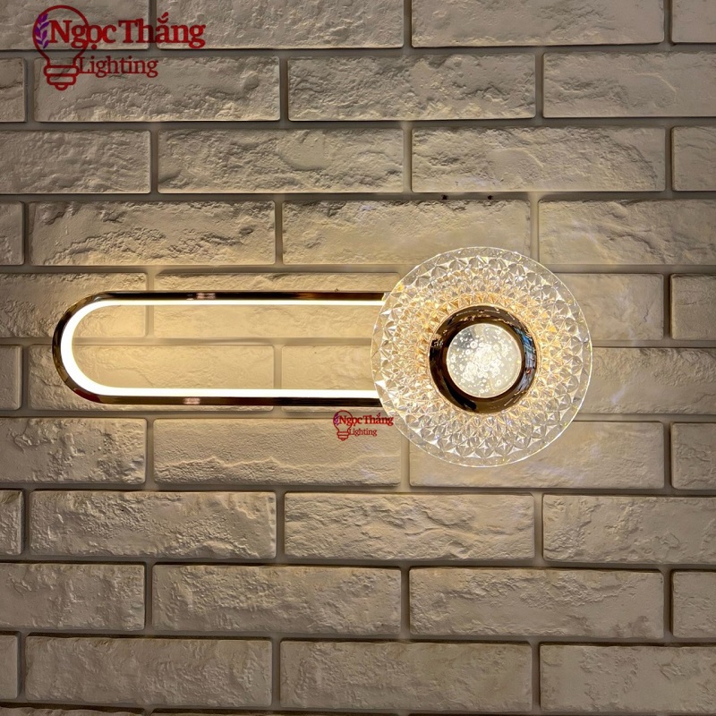 Đèn treo tường pha lê 45cm trang trí phòng ngủ phòng khách cầu thang Led 12W V9535/1 Ngọc Thắng