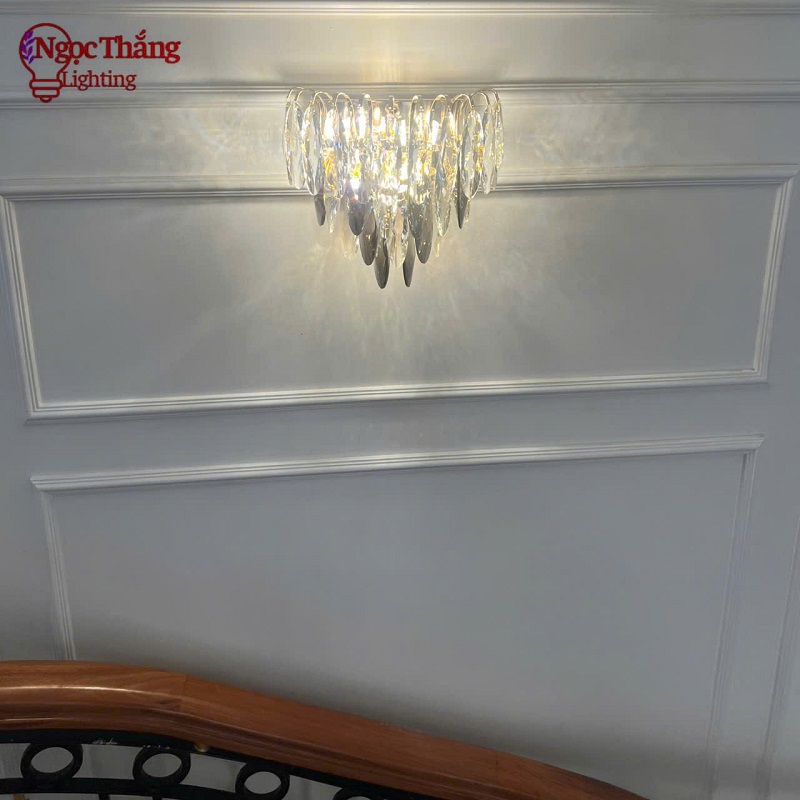 Đèn treo tường pha lê trang trí phòng khách phòng ngủ cầu thang Led 36W 3 màu VPL8163 Ngọc Thắng - Ảnh 7
