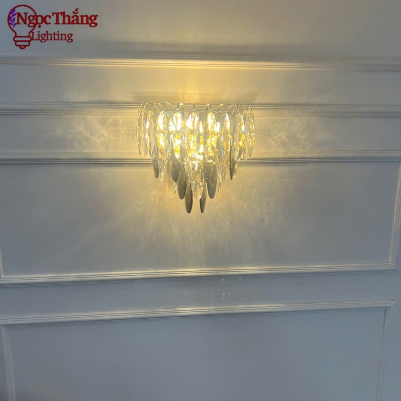 Đèn treo tường pha lê trang trí phòng khách phòng ngủ cầu thang Led 36W 3 màu VPL8163 Ngọc Thắng - Ảnh 6