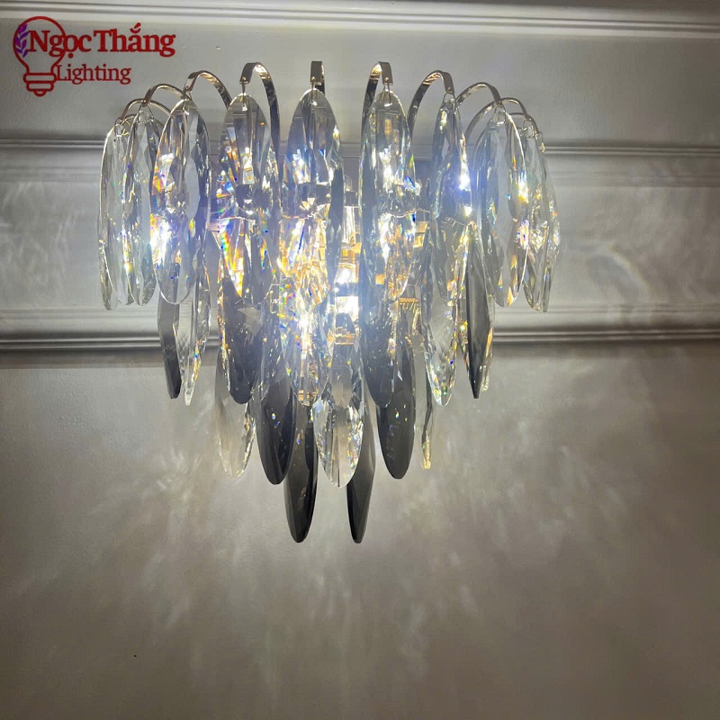 Đèn treo tường pha lê trang trí phòng khách phòng ngủ cầu thang Led 36W 3 màu VPL8163 Ngọc Thắng - Ảnh 5