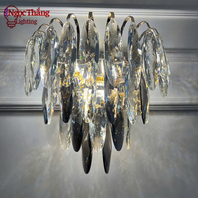 Đèn treo tường pha lê trang trí phòng khách phòng ngủ cầu thang Led 36W 3 màu VPL8163 Ngọc Thắng - Ảnh 4