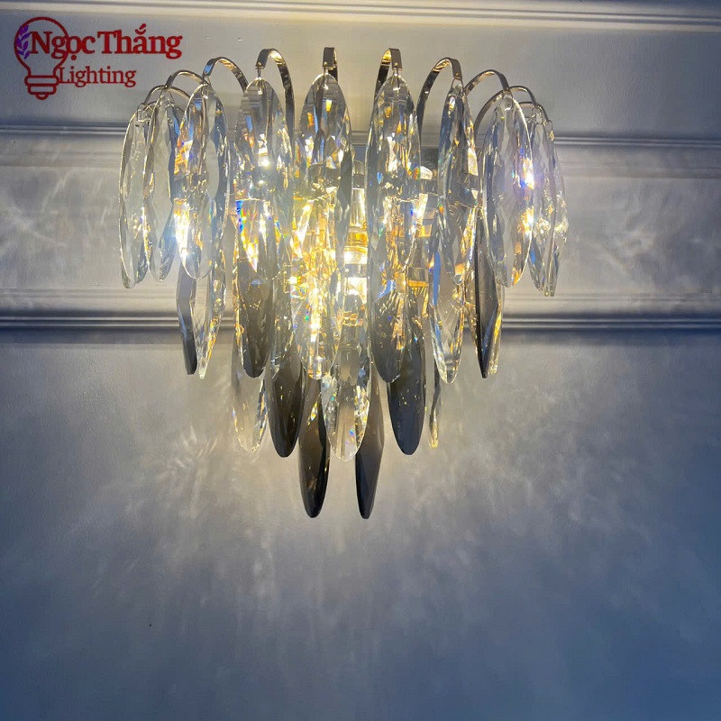 Đèn treo tường pha lê trang trí phòng khách phòng ngủ cầu thang Led 36W 3 màu VPL8163 Ngọc Thắng - Ảnh 3