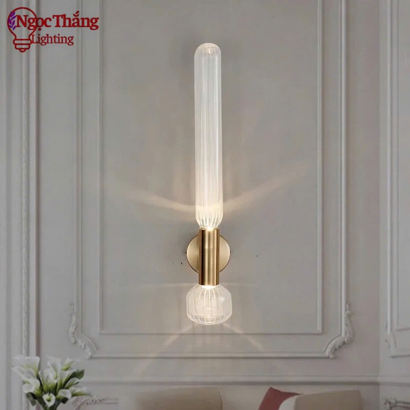 Đèn treo tường pha lê trang trí phòng khách phòng ngủ cầu thang Led 8W 220V V9047 Ngọc Thắng