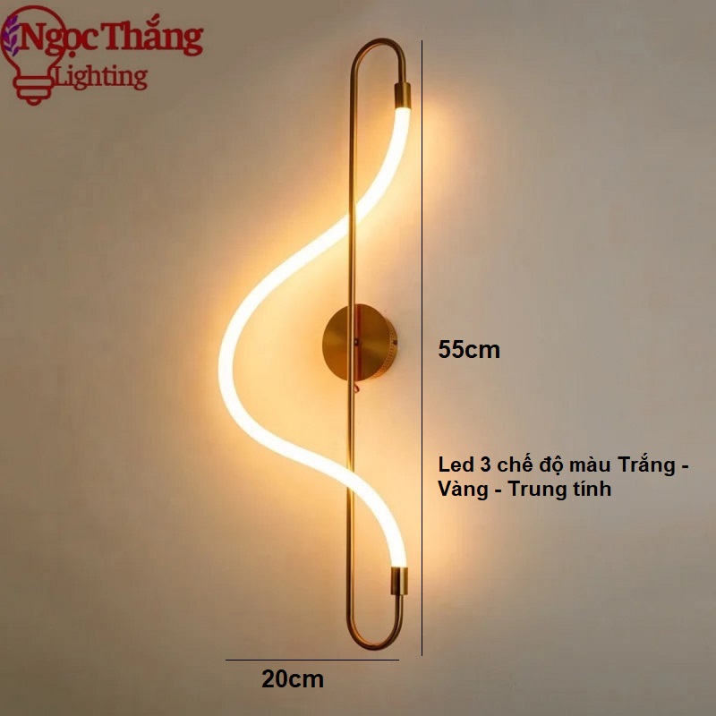 Đèn treo tường ốp tường trang trí phòng ngủ phòng khách cầu thang Led 3 màu 15W 220V GT3066 Ngọc Thắng - Ảnh 11