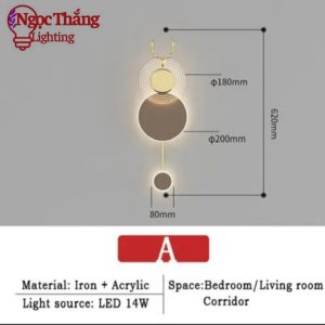 Alternative view of Đèn treo tường ốp tường trang trí phòng khách phòng ngủ cầu thang 3 chế độ màu Led 14W GT354-24 Ngọc Thắng