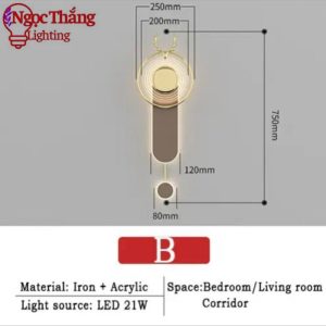 Alternative view of Đèn treo tường ốp tường trang trí phòng khách phòng ngủ cầu thang 3 chế độ màu Led 14W GT354-24 Ngọc Thắng