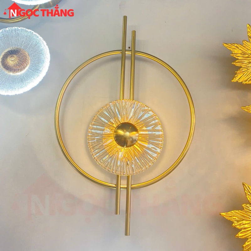 Đèn treo tường phòng ngủ Ø30cm ốp tường trang trí phòng khách cầu thang Led Vàng VK121 Ngọc Thắng - Ảnh 5