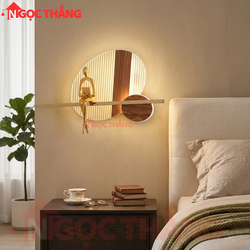 Đèn treo tường trang trí phòng ngủ phòng khách ánh sáng vàng 7W 220V V6188 Ngọc Thắng