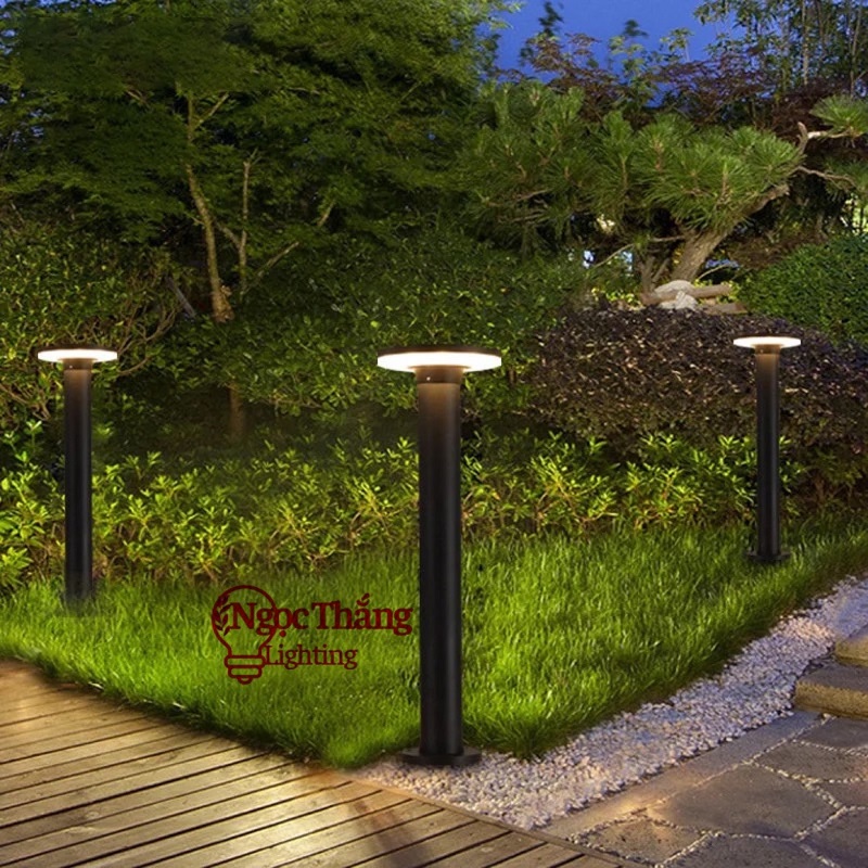 Đèn trụ sân vườn 60cm năng lượng mặt trời trang trí ngoài trời Led 3 màu 12w 220V SV6612 Ngọc Thắng - Ảnh 7
