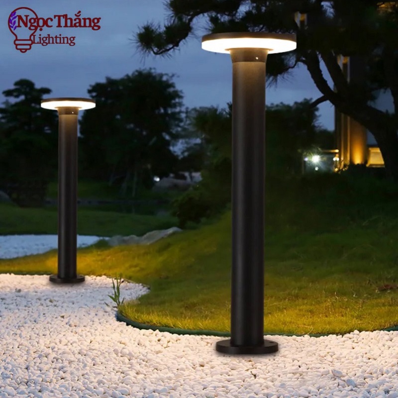 Đèn trụ sân vườn 60cm năng lượng mặt trời trang trí ngoài trời Led 3 màu 12w 220V SV6612 Ngọc Thắng - Ảnh 3