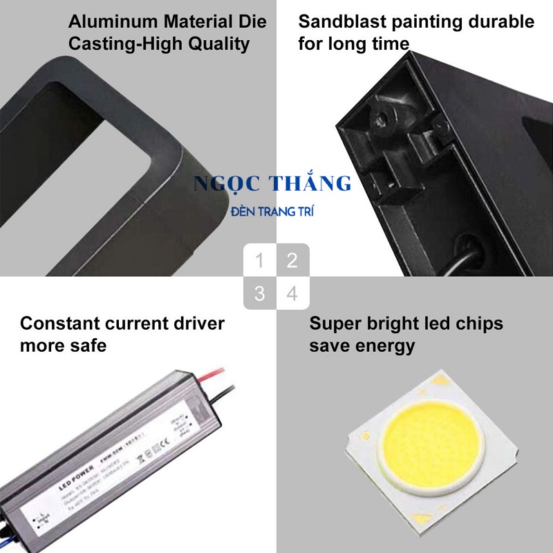 Đèn trụ sân vườn ngoài trời chống nước cao 60Cm Led 12W 220V VNT6610 Ngọc Thắng - Ảnh 7