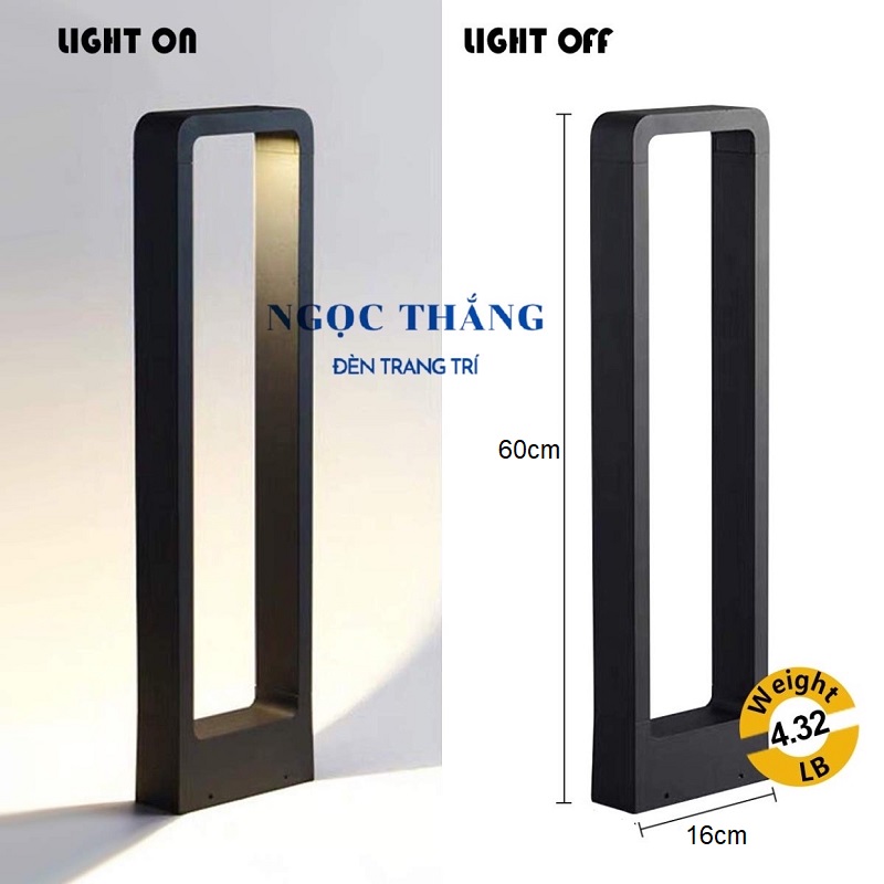 Đèn trụ sân vườn ngoài trời chống nước cao 60Cm Led 12W 220V VNT6610 Ngọc Thắng - Ảnh 5