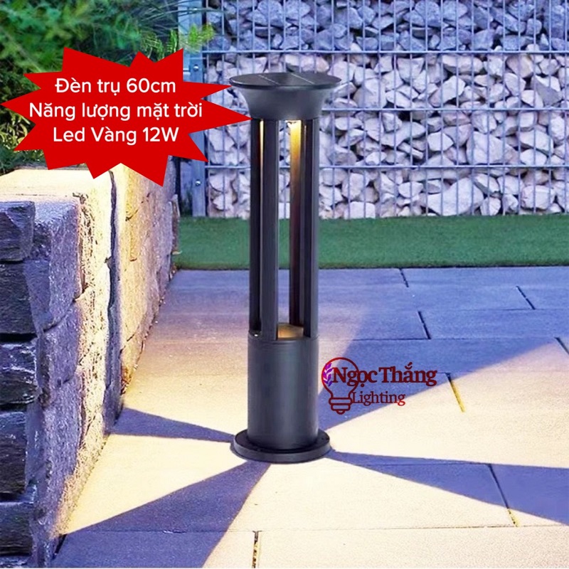 Đèn trụ sân vườn 60cm năng lượng mặt trời trang trí ngoài trời 12w 220V SV9201 Ngọc Thắng